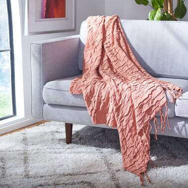 Coral peach throw cheap blanket